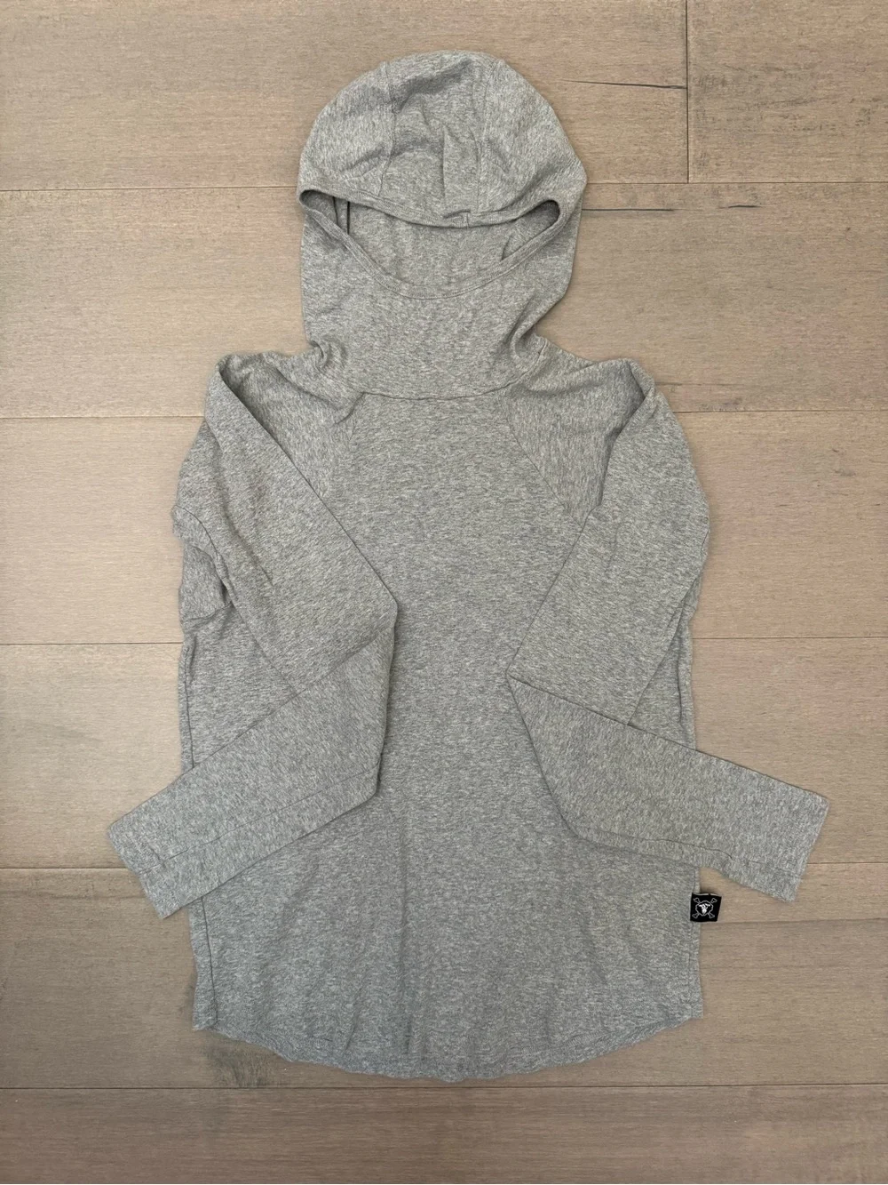 NUNUNU Gray Ninja Mask Hooded Shirt, Unisex size 12-14 - Picture 3 of 9